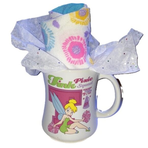TINK Pixie Squad Tinkerbell Disney 12 oz Mug with Socks GIFT SET - Picture 1 of 11